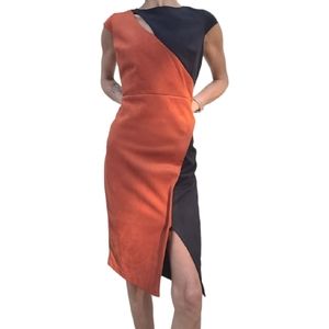 Orange and black dress